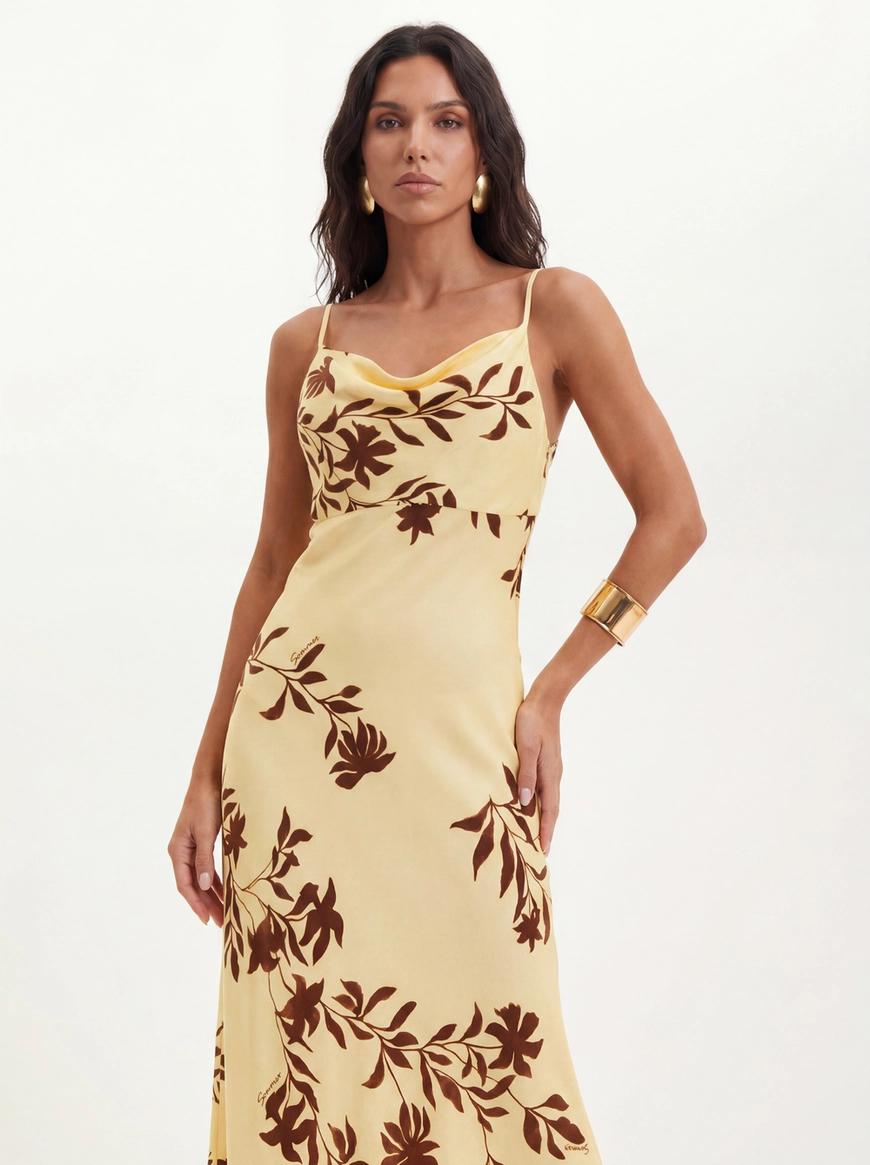 Vestido Estampado Com Alças Finas Estampados 4