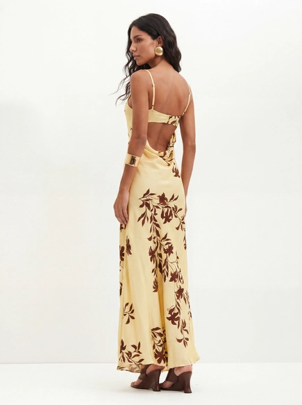 Vestido Estampado Com Alças Finas