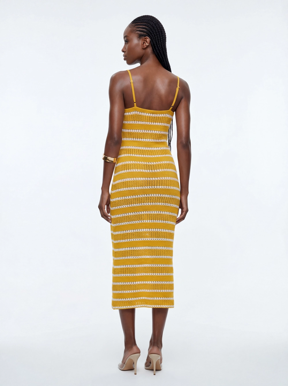 Vestido Listrado Com Argola E Decote V - Slim Estampados 2