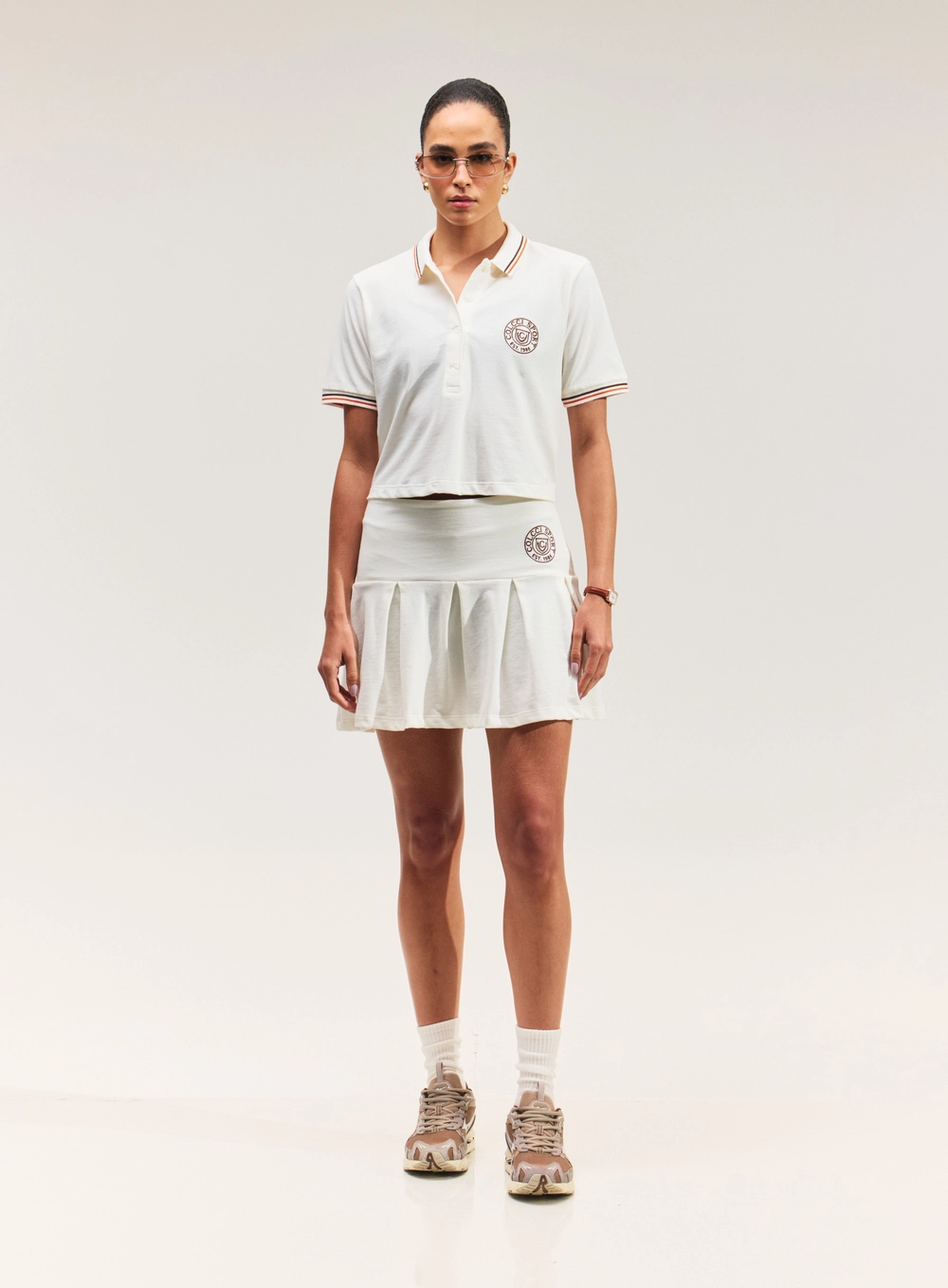Blusa Cropped Polo Feminina Sport Branco