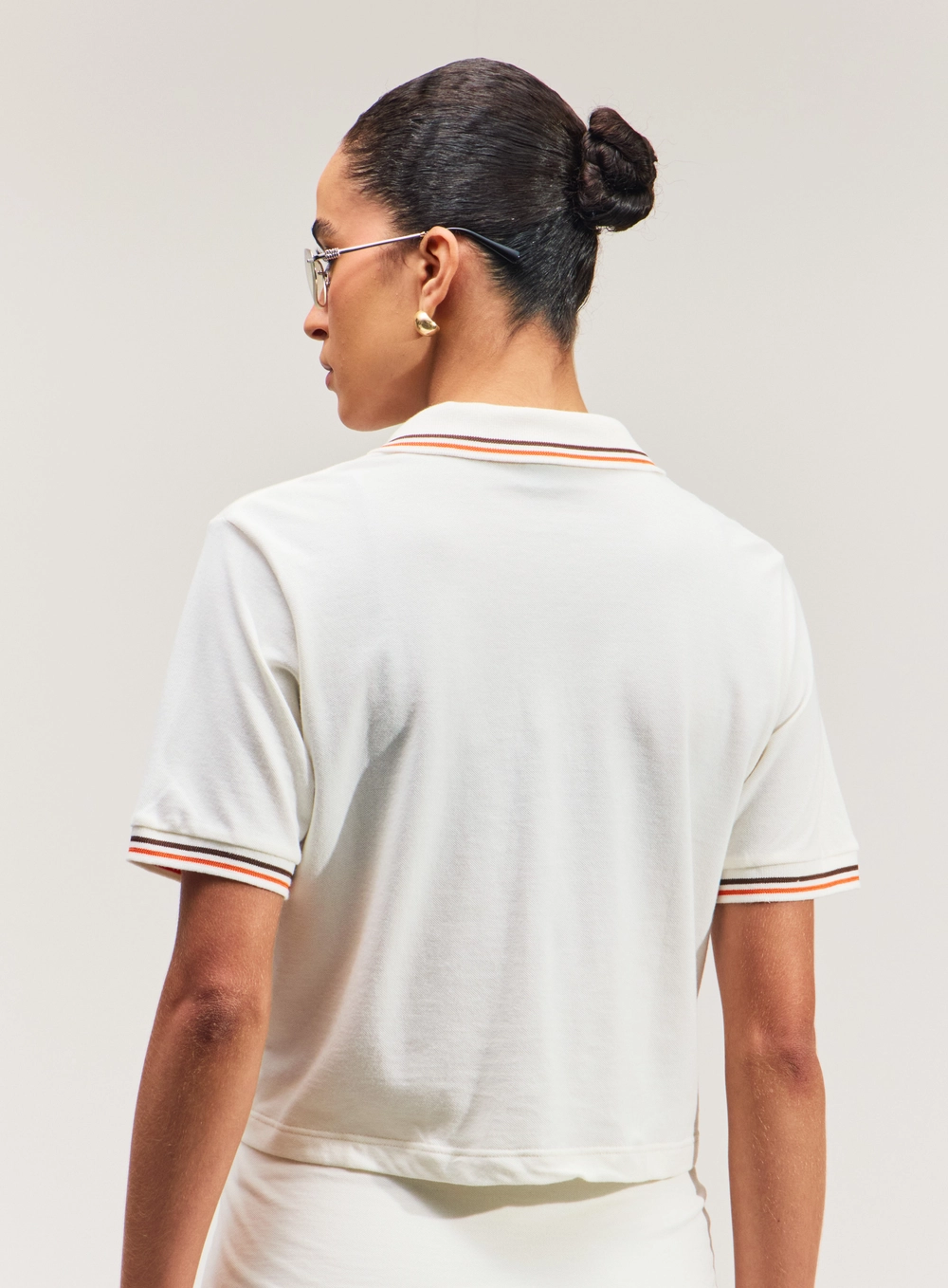 Blusa Cropped Polo Feminina Sport Branco