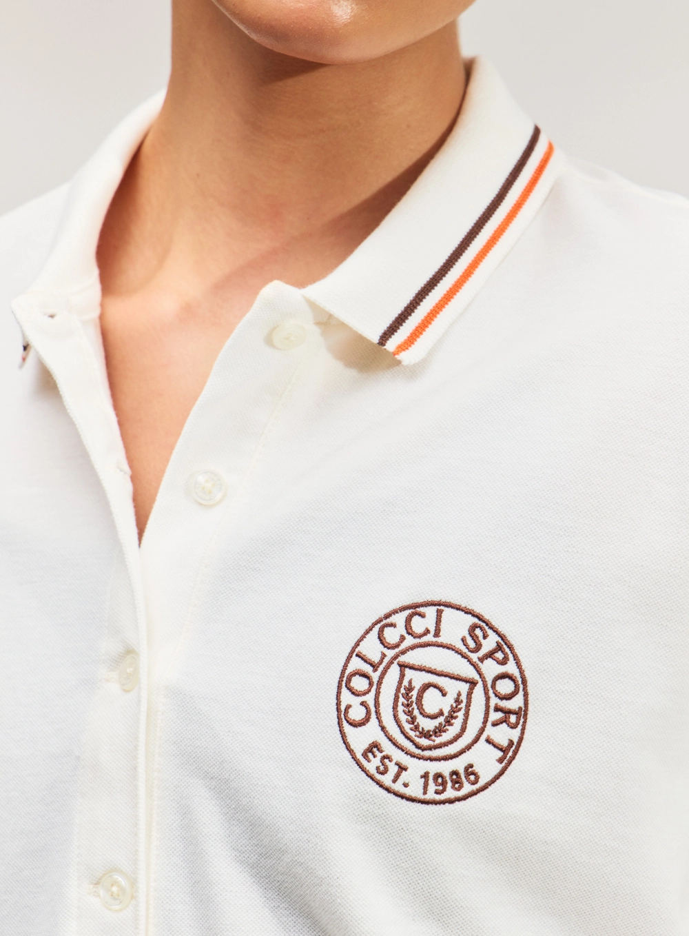 Blusa Cropped Polo Feminina Sport Branco