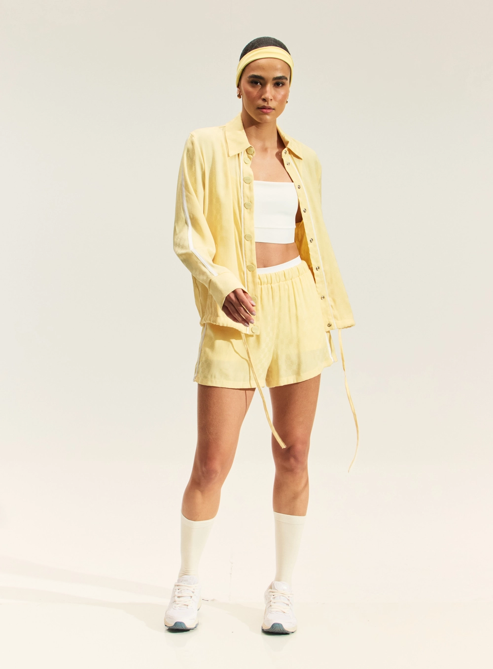 Camisa Jacquard Com Botões E Gola AMARELO