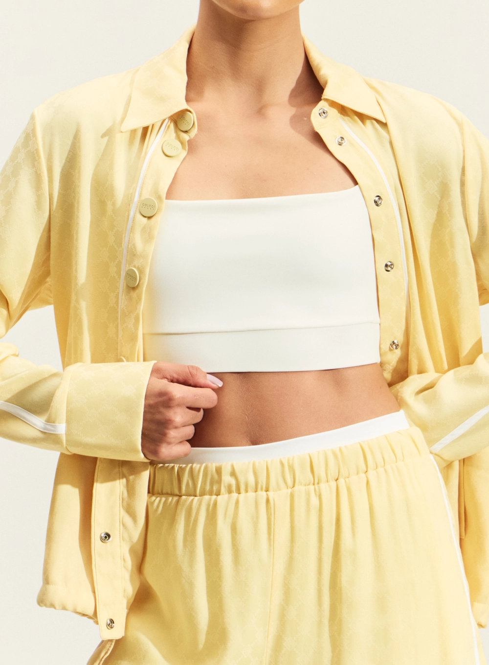 Camisa Jacquard Com Botões E Gola AMARELO