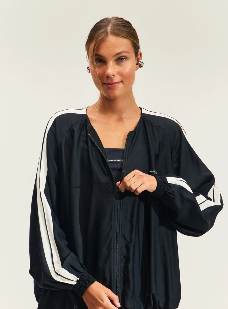 Jaqueta Loose Bomber Com Zíper