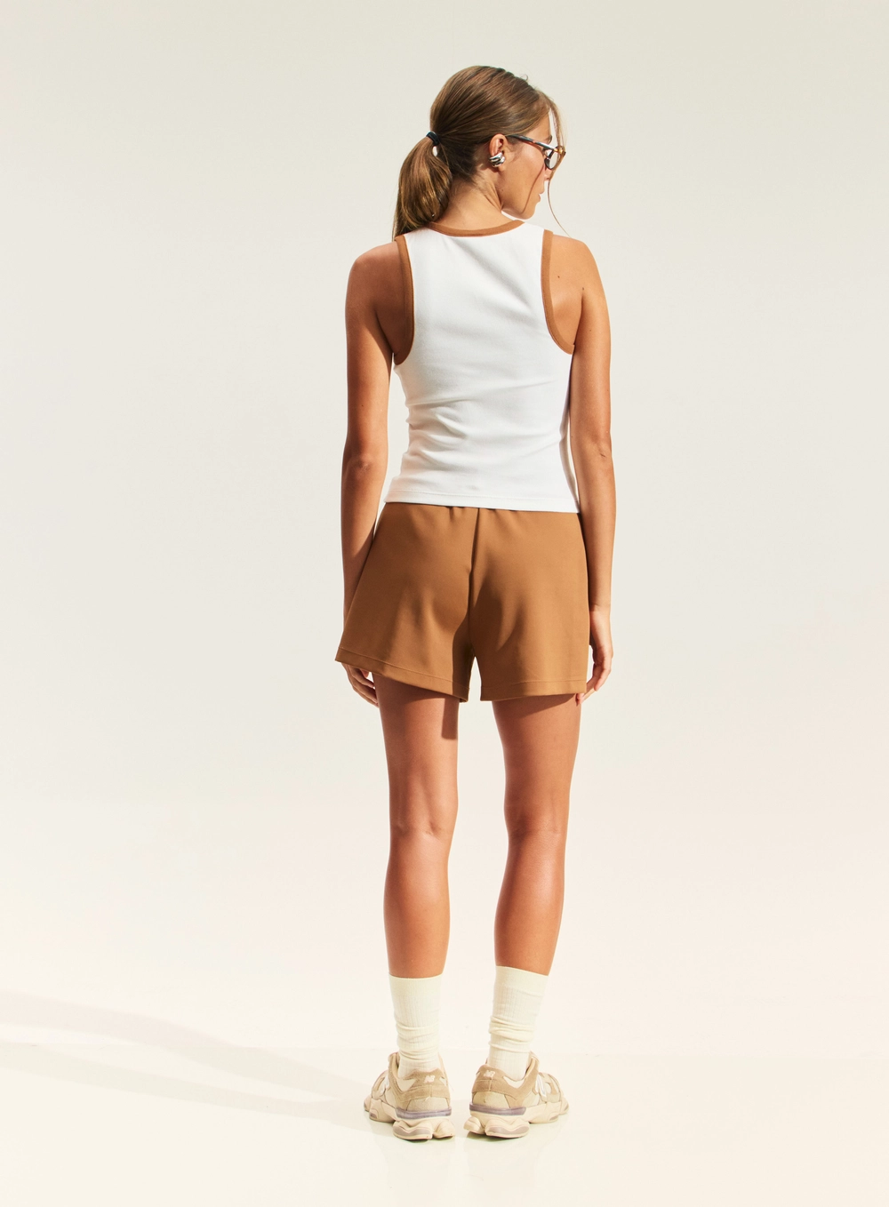 Regata Canelada Feminina - Slim Marrom