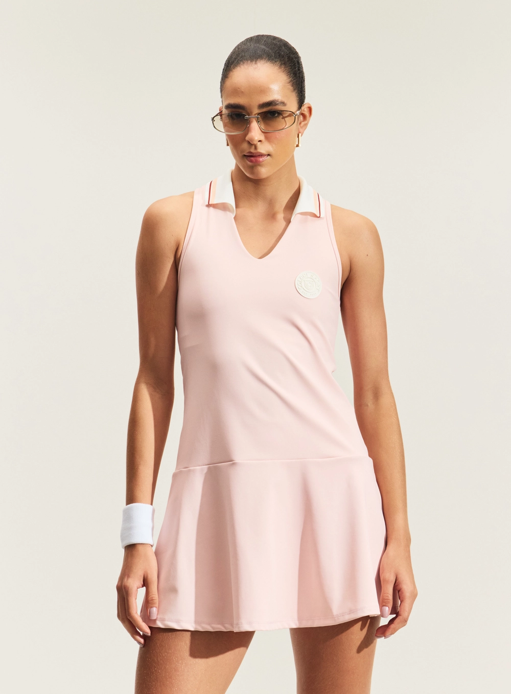 Vestido Curto Polo Com Shorts Interno Rosa