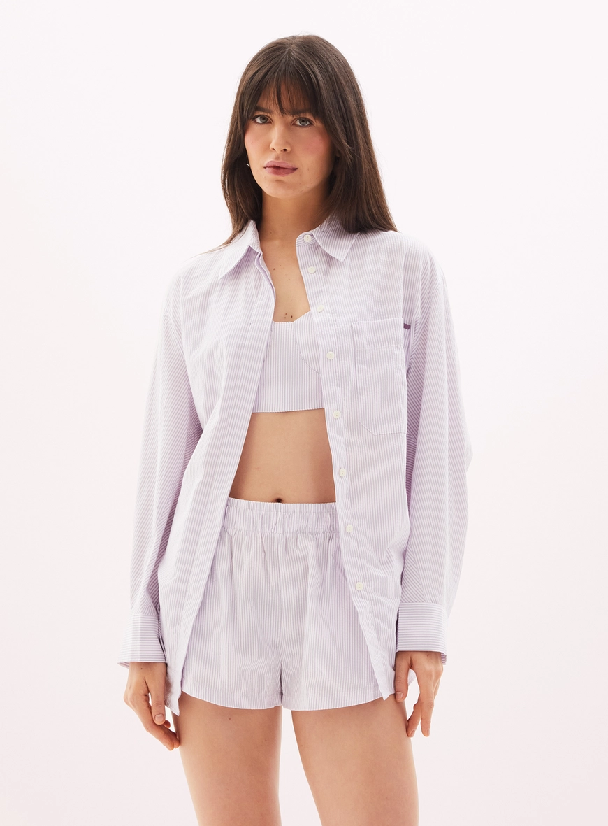 Camisa Feminina Manga Longa Com Botões Estampados 1