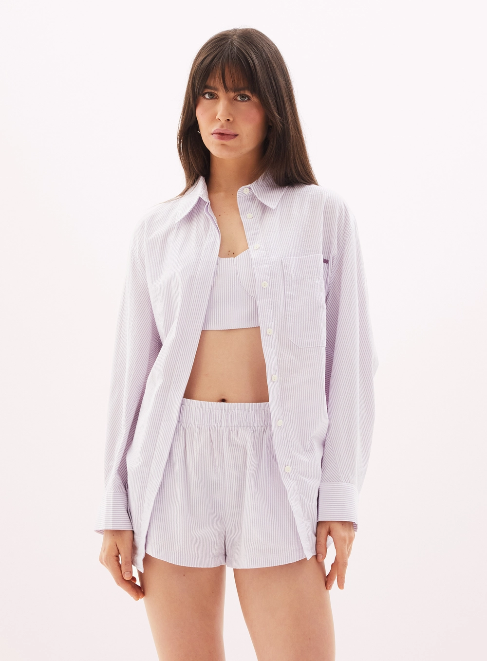 Camisa Feminina Manga Longa Com Botões Estampados 1