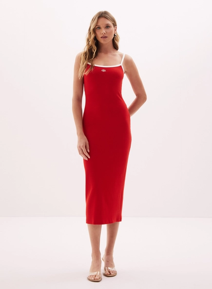 Vestido Feminino Midi Canelado