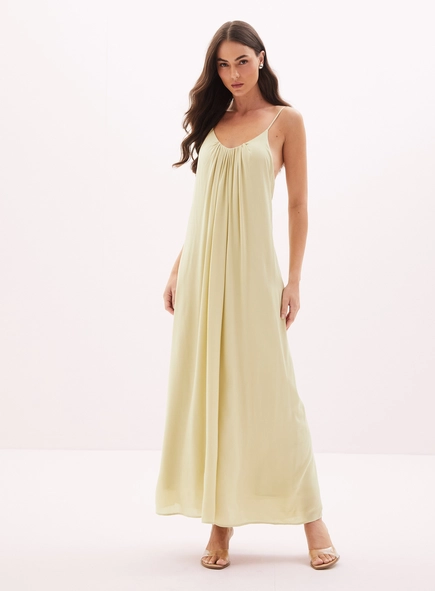 Vestido Feminino Longo Franzido