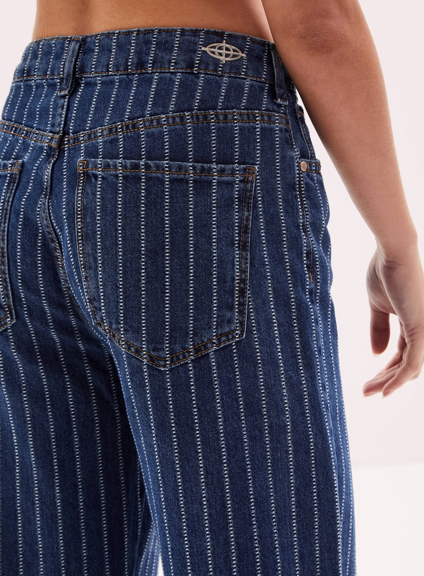 Calça Jeans Feminina Listrada - New Loren Estampados 3