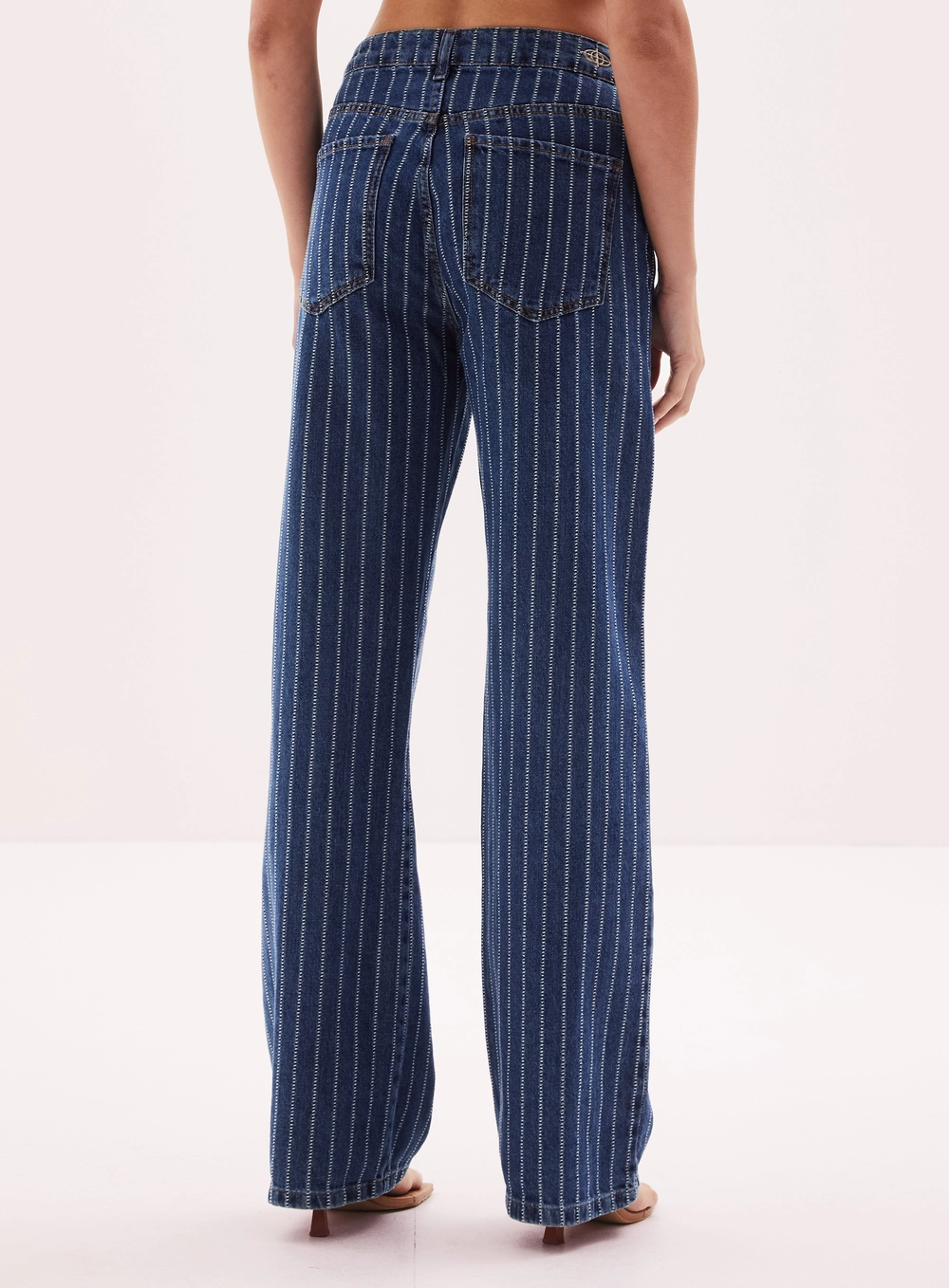 Calça Jeans Feminina Listrada - New Loren Estampados 4