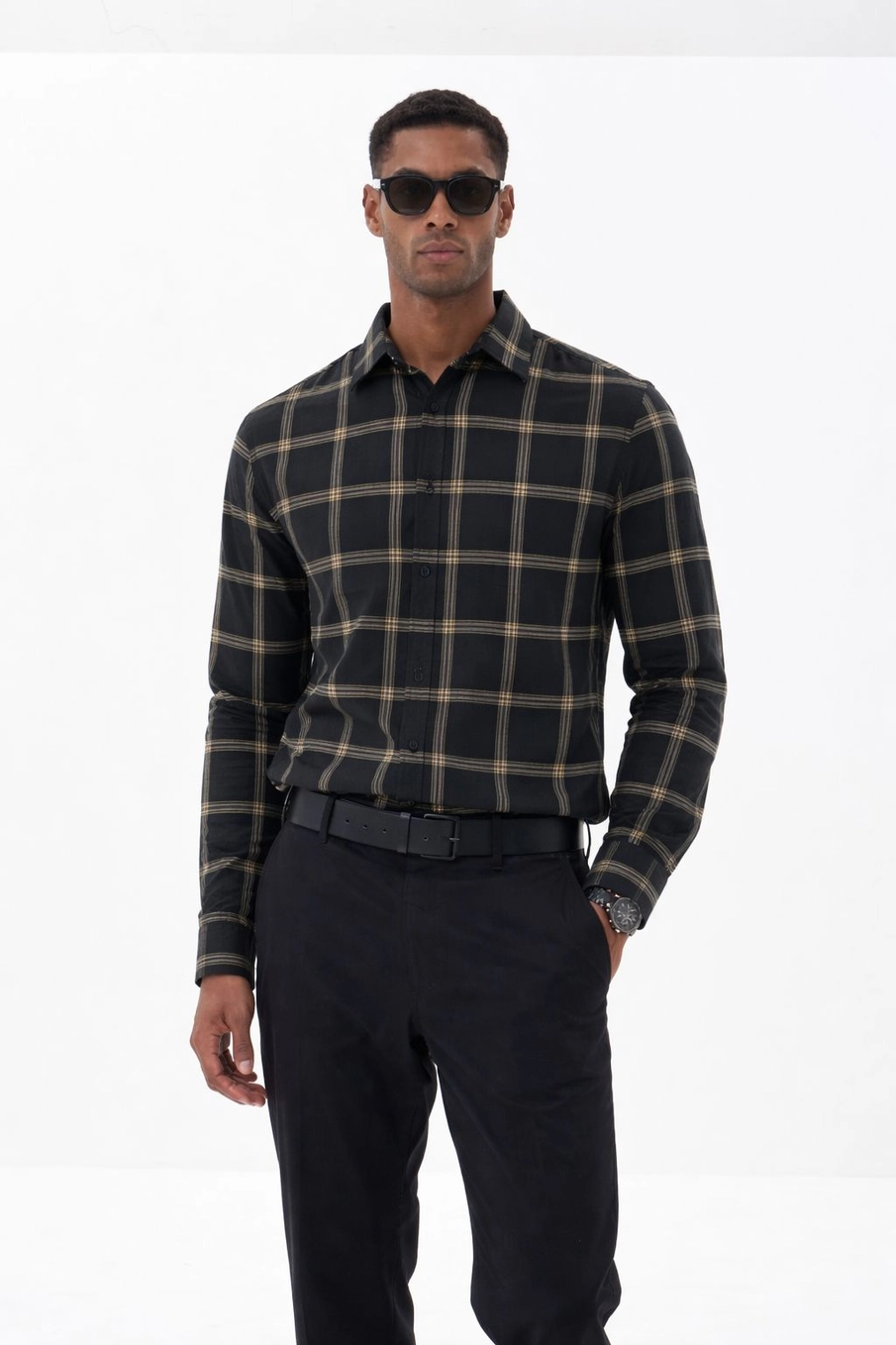Camiseta Masculina Casual Xadrez Estampados 1