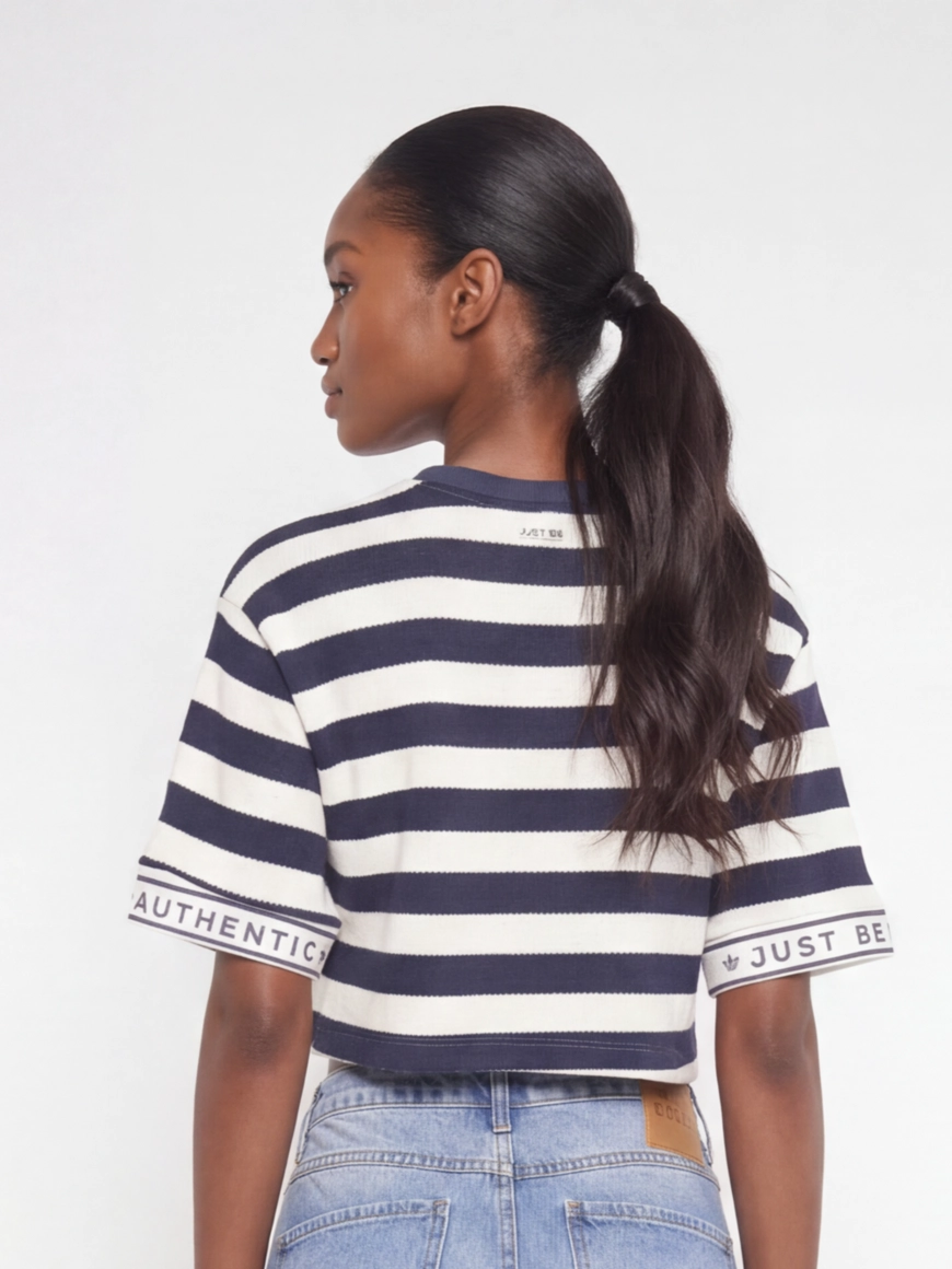 Camiseta Feminina Box Listrada Estampados 2