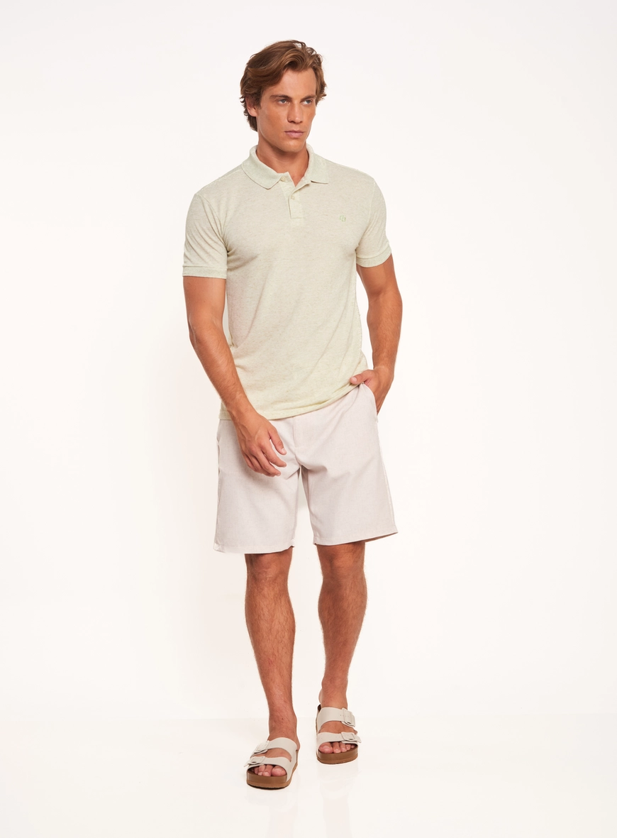 Polo Masculina Regular Com Textura