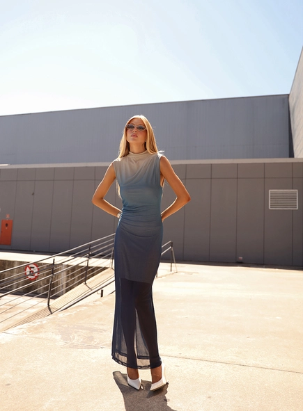 Vestido Feminino Longo Estampado - Slim