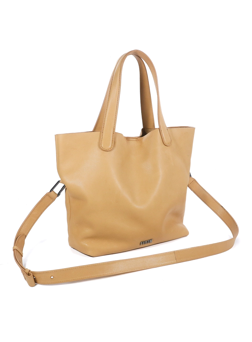 Bolsa Couro Shopping Lara Forum Bege 1