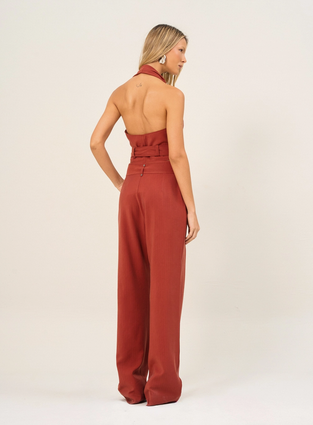 Calça Feminina Com Bolsos - Basic Comfort Marrom 2