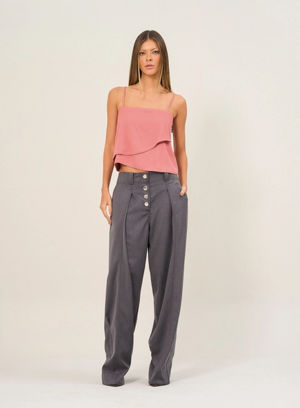 Calça Feminina Com Pregas