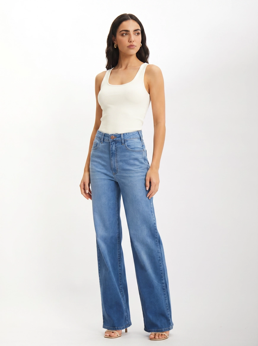 Calça Jeans Feminina Reta - Slim Índigo 3