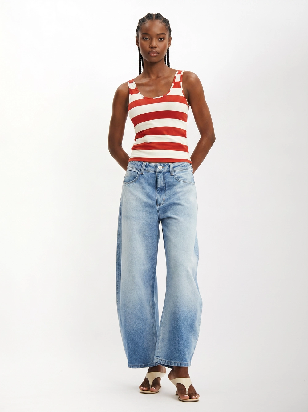 Calça Jeans Feminina Barrel Lavagem Clara Índigo 3
