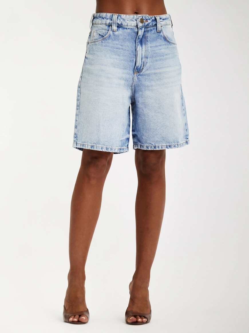 Bermuda Jeans Feminina Média Boyfriend Índigo 2