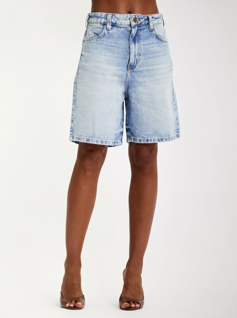 Bermuda Jeans Feminina Média Boyfriend Índigo 2
