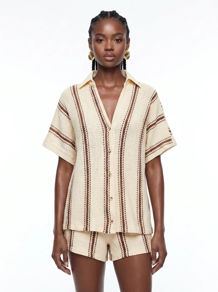 Camisa Feminina Manga Curta Oversized Reta