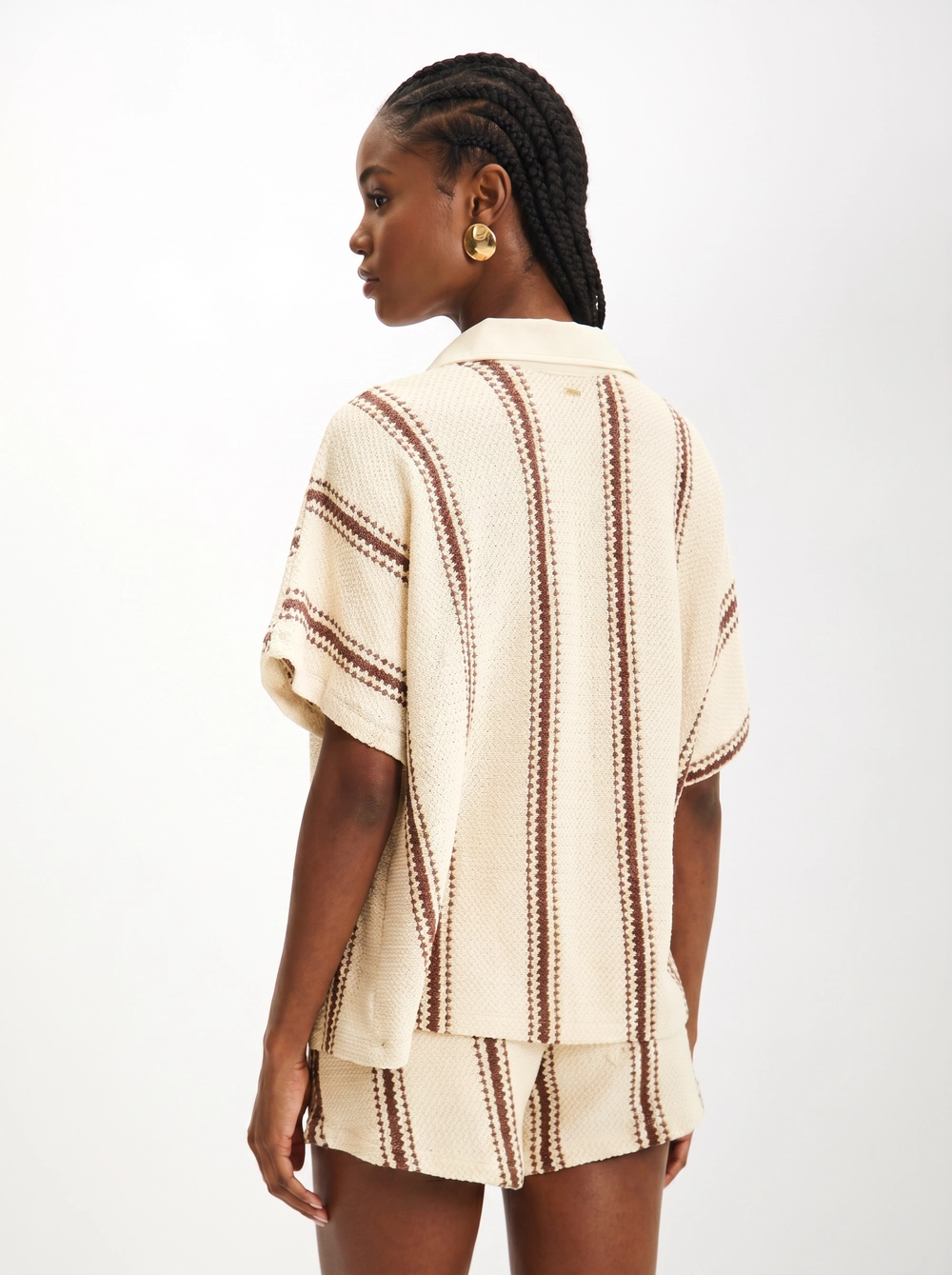Camisa Feminina Manga Curta Oversized Reta Estampados 2