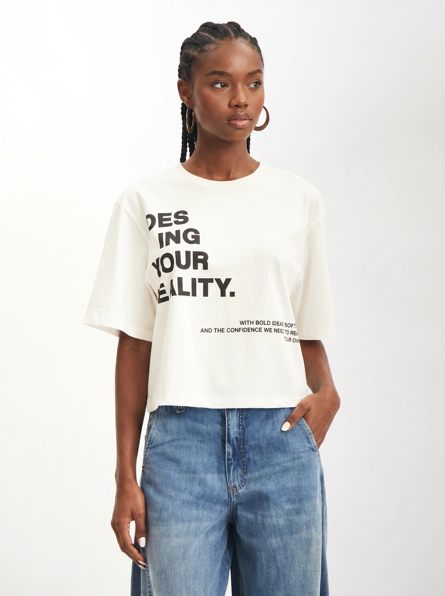 Camiseta Feminina Square Fashion Oversized Off Shell 1