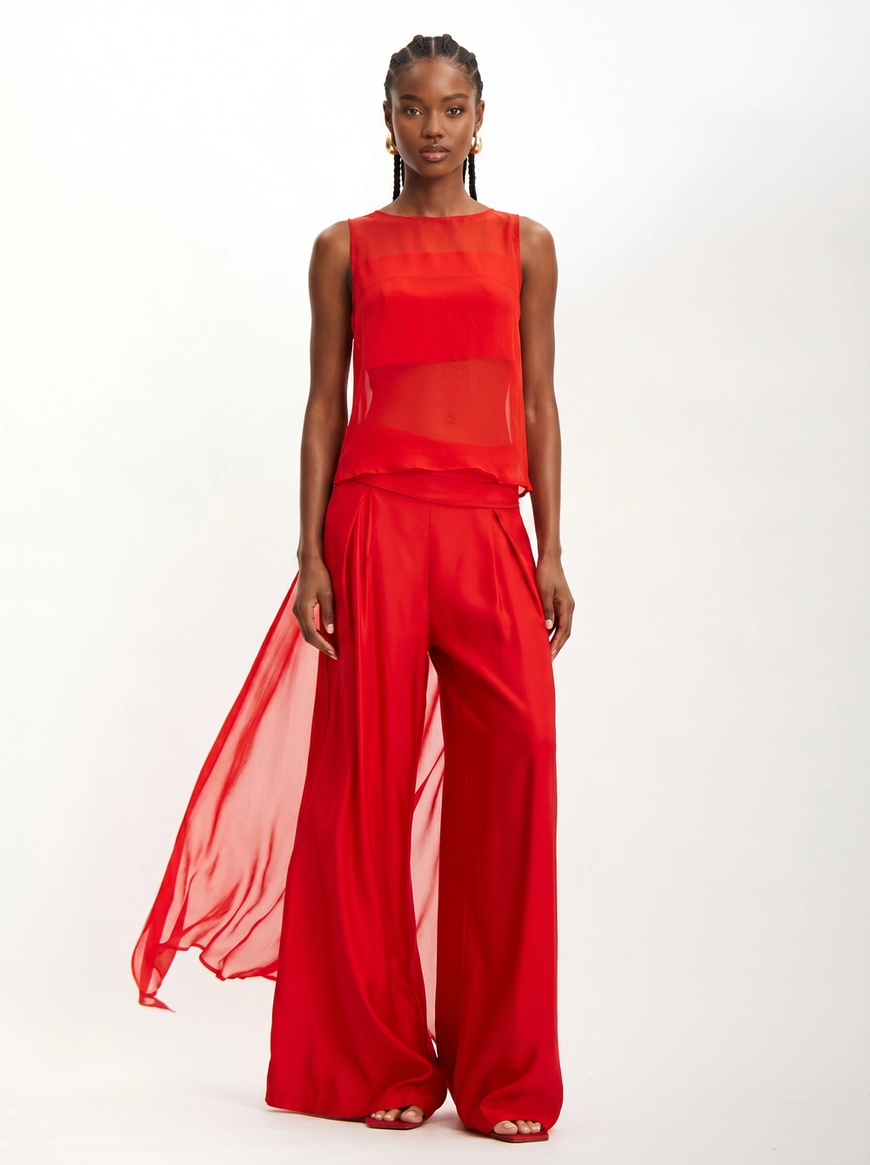 Blusa Feminina Assimétrica Com Detalhes Vermelho 3
