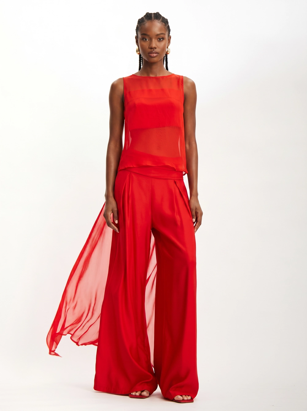 Blusa Feminina Assimétrica Com Detalhes Vermelho 3