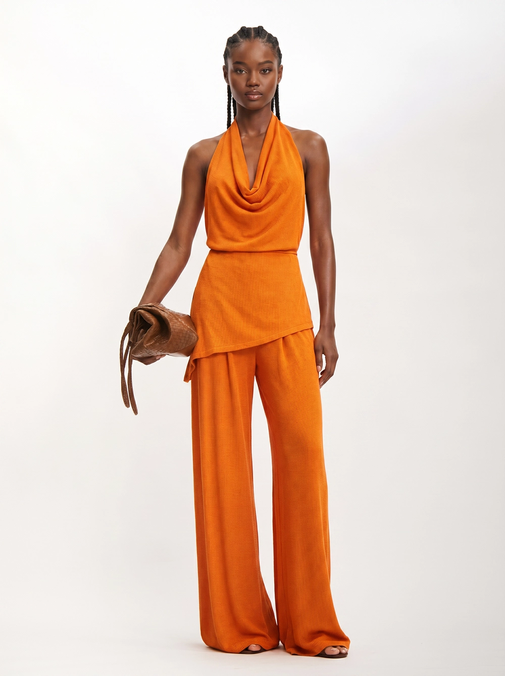 Blusa Feminina Assimétrica Com Costas Abertas Laranja 3