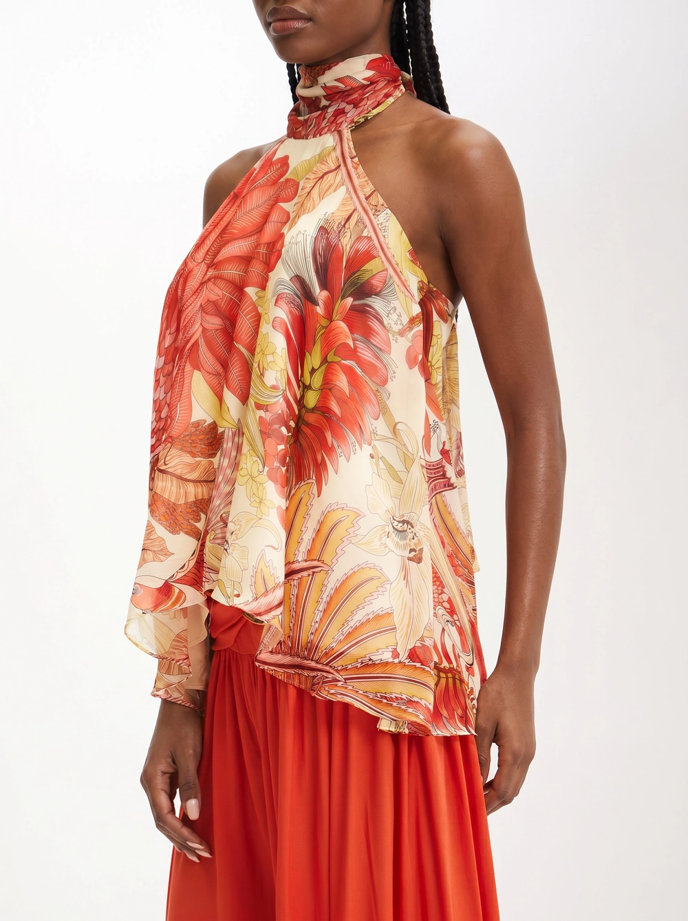 Blusa Frente Única Gola Alta Estampada Estampados 4