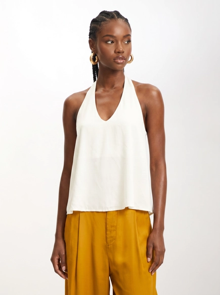 Blusa Frente Única Godê Com Decote V E Amarração