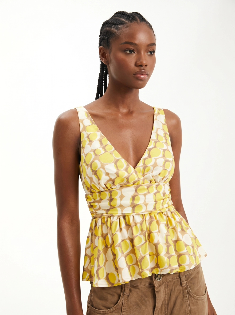 Blusa Feminina Ajustada Com Decote V Estampada Estampado 4