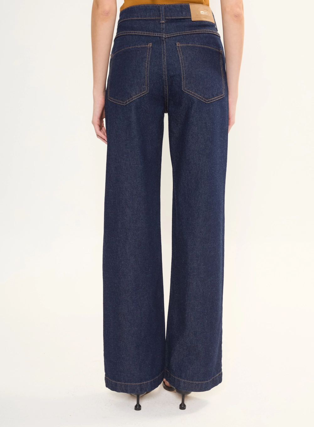 Calça Jeans Feminina Wide Leg Cintura Alta Índigo 4