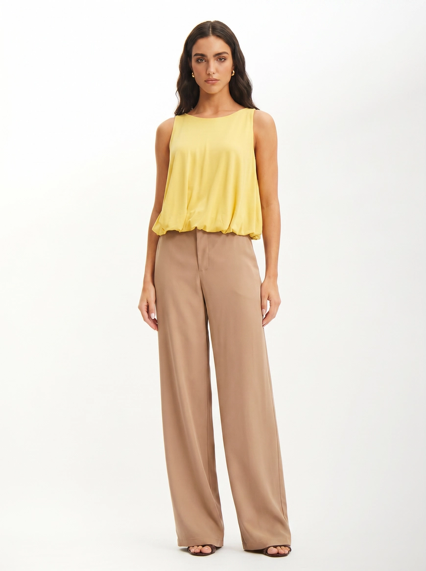 Blusa Feminina Balone Com Decote Canoa AMARELO 3