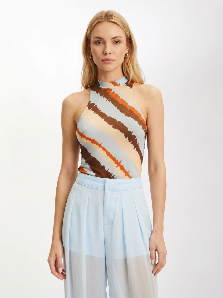 Regata Feminina Slim Gola Alta Estampada 1