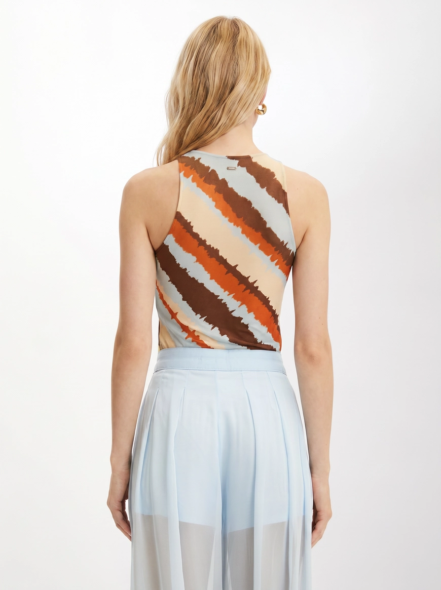 Regata Feminina Slim Gola Alta Estampada 2