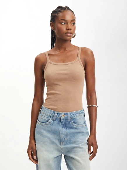 Regata Feminina Slim Canelada De Alças Finas