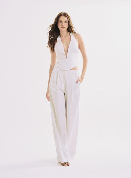 Calça Fluida Com Bolsos Feminina