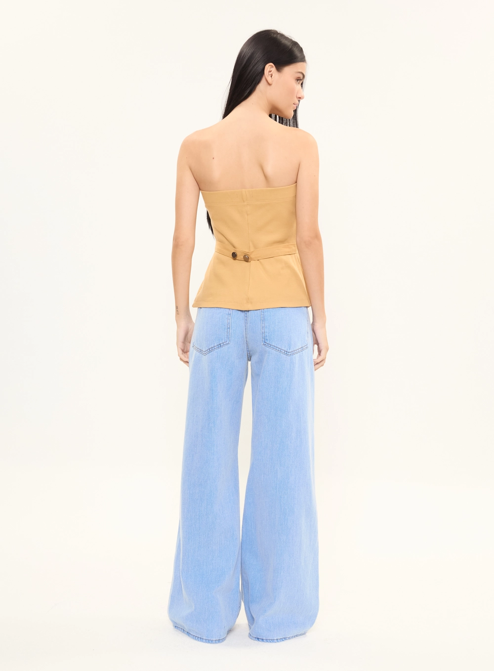Calça Jeans Feminina Baggy Cintura Média Índigo 2
