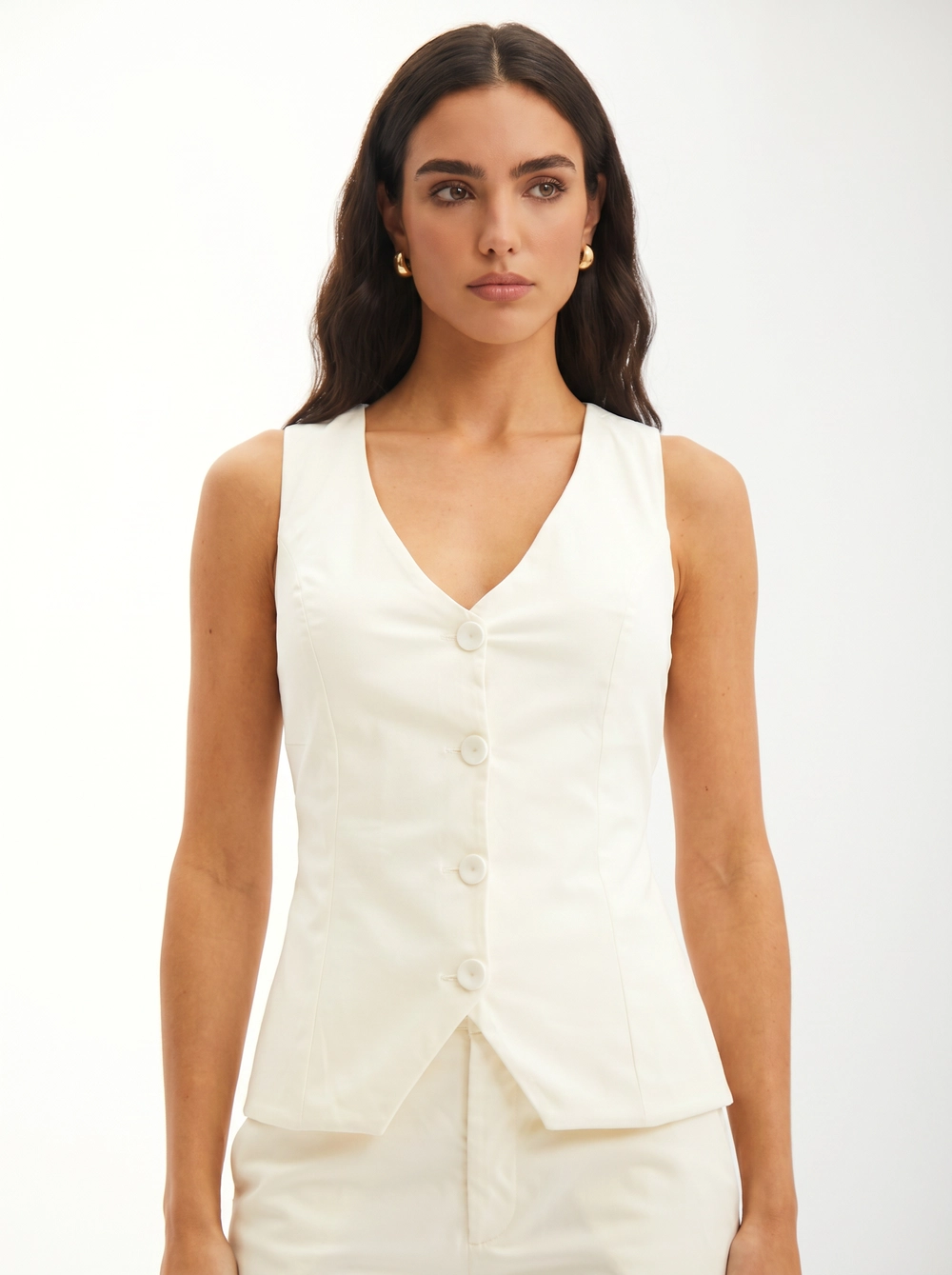 Colete Feminino De Alfaiataria Slim Detalhe Costas Off Shell 4