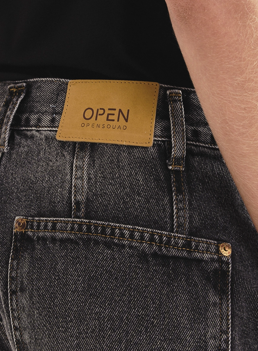 Short Jeans Wide Leg Com Detalhes Feminino Indigo Preto 6