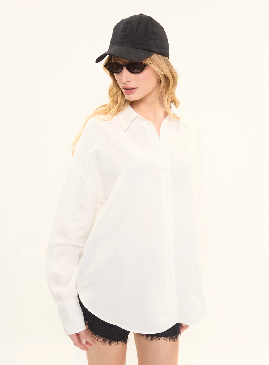 Camisa Feminina Oversized De Manga Longa Off Shell 3