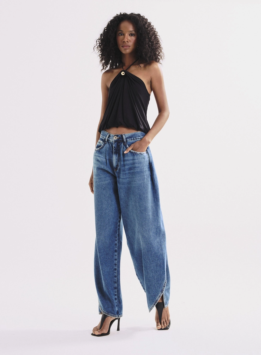 Blusa Feminina Ampla Costas Abertas Com Amarração Preto 4