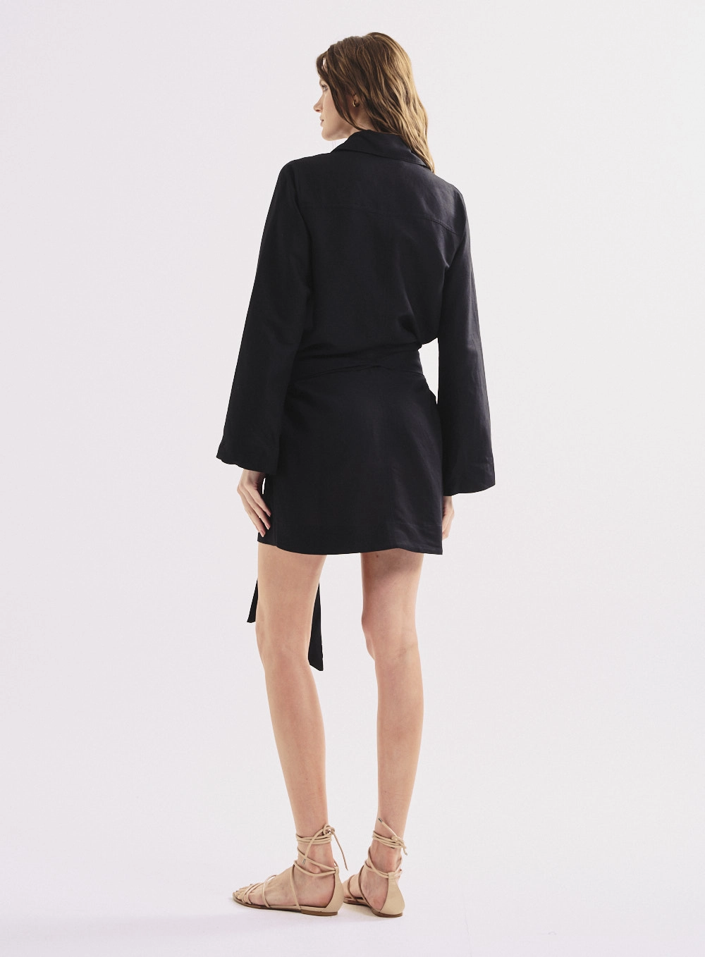 Vestido Feminino Reto Com Amarração Preto 2