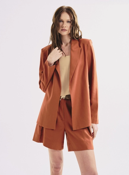 Blazer Feminino Alfaiataria Com Decote V